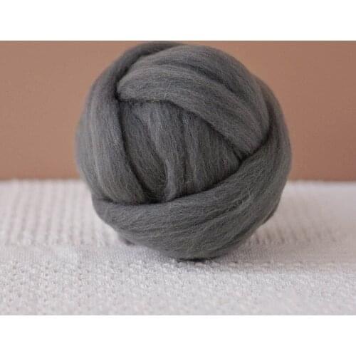 20\50\100\200g Grey Sheep Wool Fibre Felt Flowers Animals Food Soft Wool Needle Craft Kits Spinning Craft Materials Keychain