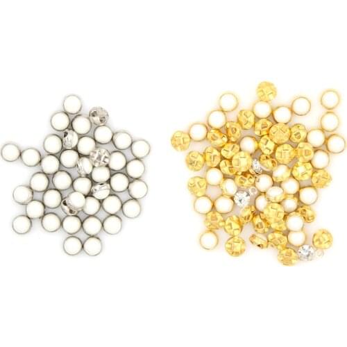 20pcs Sliver/Gold Mini Doll Buttons Ultra-small Pearl Buckle Doll Belt Buckle Doll Shoes Buckle Blyth Doll Clothing Buckles