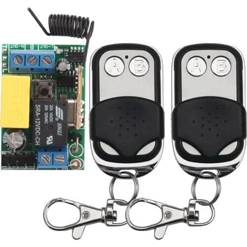 1CH AC 220V RF Wireless Mini Switch Relay Receiver 2CH Remote Controllers Lighting LED Lamp ON OFF Learning Switch