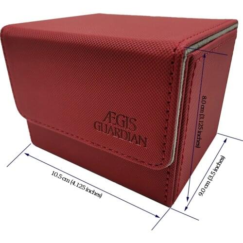 AEGIS GUARDIAN Premium 100+ Card Box For Trading Card Game TCG Deck Case: Red