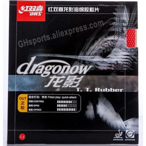 DHS Dragonow Table Tennis Rubber DRAGON SHADOW Pips-out Original DHS Ping Pong Sponge