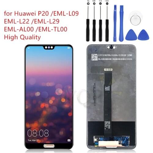 For Huawei P20 LCD Display Touch Screen Digitizer Assembly Replacement for Huawei EML-L09 EML-L22 EML-L29 EML-AL00 LCD Screen