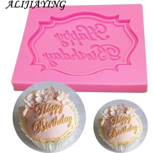 Happy birthday letter form cake dessert decorators moulds silicone molds for cupcakes cookie tool D0070