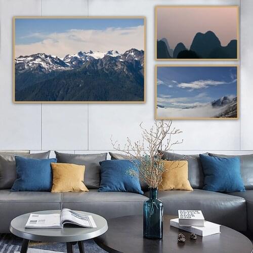 Mountains Scenery Artistic Conception Oil Painting Picture Poster Canvas Print Painting Wall Art Living Room Home Decoration