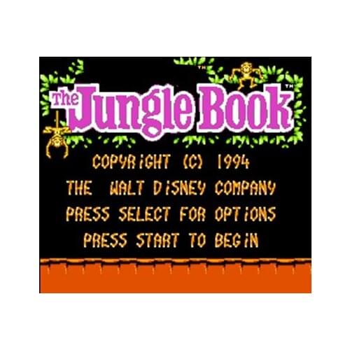 Jungle Book, The Region Free 60 Pin 8Bit Game Card For Subor Game Players