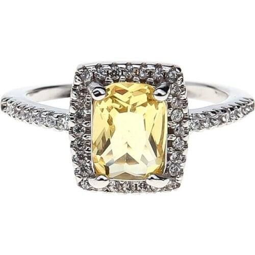 Crystal Zircon Stone Ring Purple Green Blue Square Ring Wedding Band Jewelry Promise Engagement Rings Gift For Women