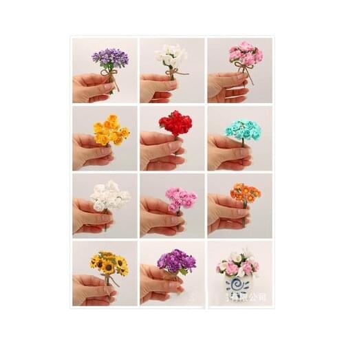Dollhouse artificial mini flowers furniture fittings bouquet of paper flowers,miniature roses,calla liies,sunflower daisies