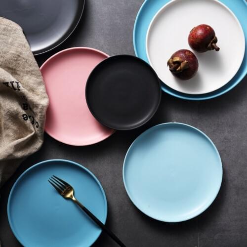 Matte penh Ceramic Western Tableware Pizza Steak Western Tray Dish Dinnerware Dessert Plate Kitchen Dining Decor Plate European
