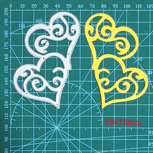 Metal Cutting Dies Heart Frame Linked Knife Blade Die Mold Stencils for Craft Scrapbook Greeting Card Making Decorative Die