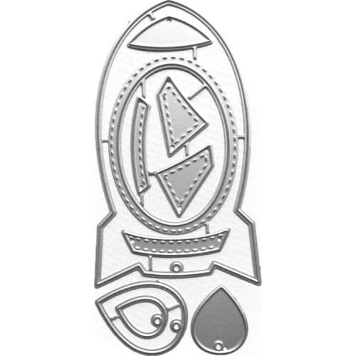 Rocket Ship Metal Cutting Dies Stencil Scrapbooking DIY Album Stamp Paper Card Embossing Decor