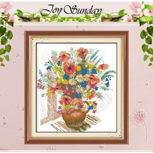 Colorful flower vase Patterns counted Cross Stitch 11CT 14CT Cross Stitch Set Wholesale Cross-stitch Kit Embroidery Needlework