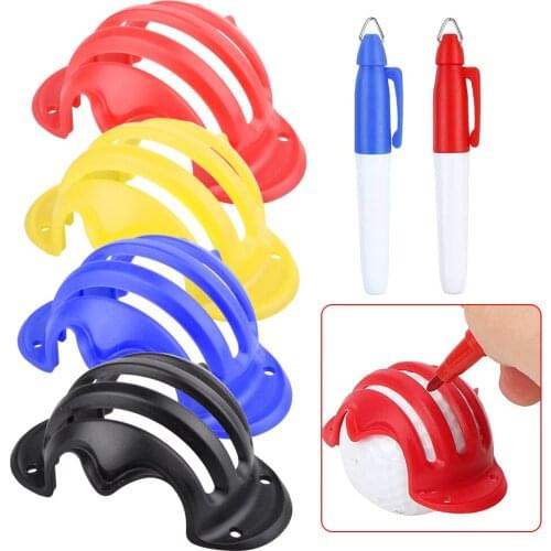 Golf Ball Liner Set Golf Ball 4 Alignment Line Marker with 2 Pens Template Draw Golf Swing Training Tool