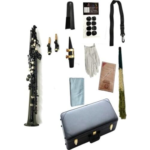 Real Pictures MARGEWATE Soprano Saxophone B Flat Black Nickel-Plated Professional Musical Instrument Sax With Case Accessories