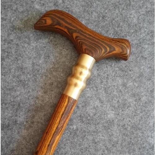 Natural yellow Sandalwood A cane walkstick wood wool pukou mahogany civilization stick supplementer Brass Crafts Arts