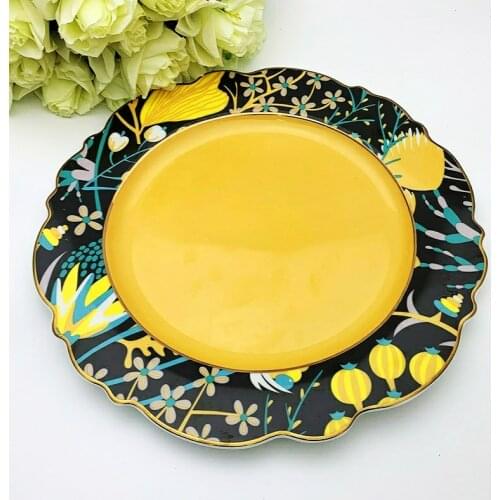 Fancy Dinner Plate Bone China Cup And Saucer Retro Tableware Steak Dishes Coffee Tea Cup Dessert Tray Snovelty Dinner Tool 1pcs