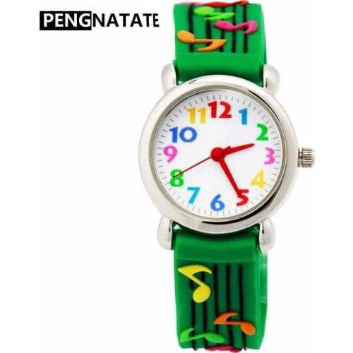 PENGNATATE Fashion Watches Kids Girls Silicone Bracelet Children Wristwatches Rubber Watchband Cartoon Students Boys Watch Gifts