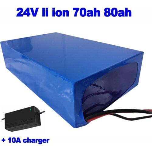 Customized 24v 70ah 80ah li-ion Battery Pack power 50A BMS for floor washing machine Solar wind car LED scooter AGV +10A charger