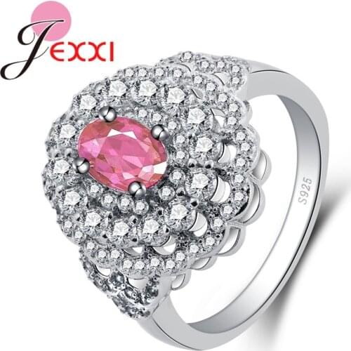 Luxury Gorgeous Singer Ring For Ladies Pretty 925 Sterling Wedding Ring Beautiful Charm Wedding Jewelry Full Stone