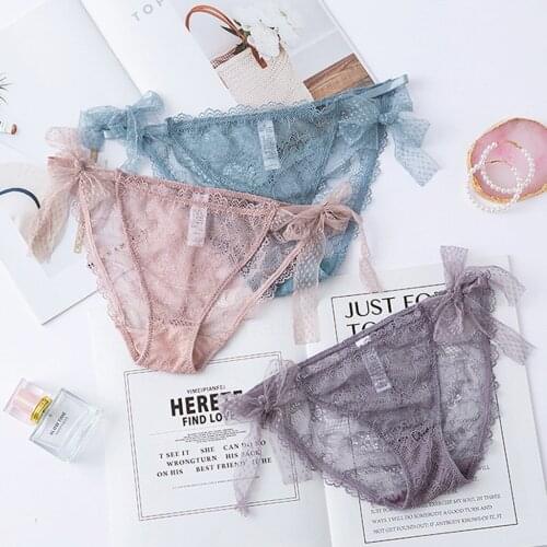 Sexy Lace Panties Erotic Lingerie Transparent Bandage Briefs Sexy Women Underwear Babydoll Thongs Lenceria Mujer Intimate Goods
