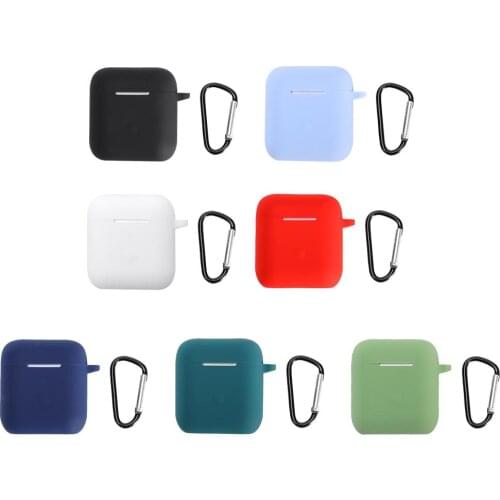 Silicone Case Dustproof Protective Cover with Carabiner Perfect Protector for QCY T8 Bluetooth Wireless Earphones