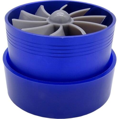 Universal For F1-Z Supercharger Turbo Turbonator Air Intakes Parts Fuel Gas Saver Economic Fan Drop Shipping Aluminum alloy Blue