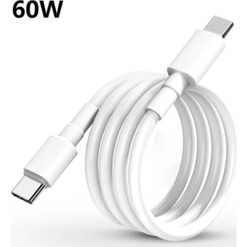 PD 60W USB C to USB Type C Cable LED Fast Charge Phone Charger Cord For Macbook Pro iPad Xiaomi Huawei Samsung LG One Plus