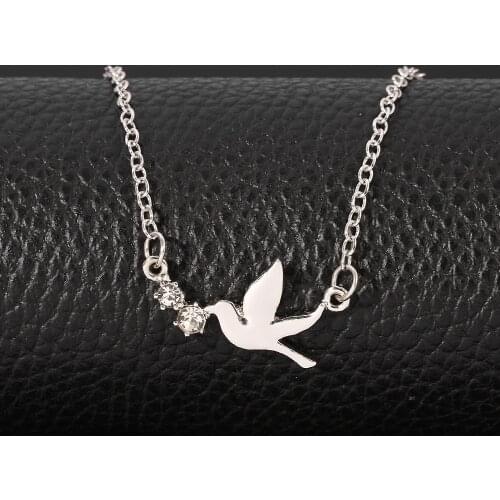 Punk Vintage Silver Color Swallow Necklaces Pendants For Women Gifts Statement Necklaces Colar