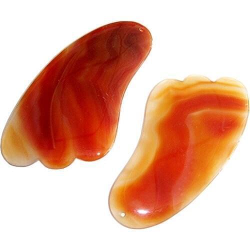 10PC Natural Red Agate guasha Carnelian Gua Sha Body And Face Massage Scraping pad Tool Acupuncture Free Shipping