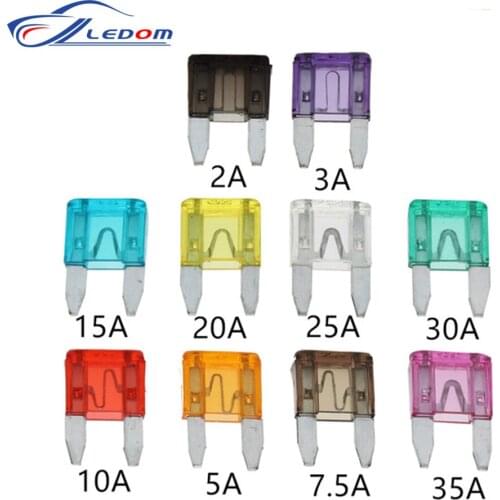 100/50PCS Small Car Fuses with Box and Clip Assortment 2A/3A/5A/7.5A/10A/15A/20A/25A/30A/35A Auto Blade Type Fuse Set Truck
