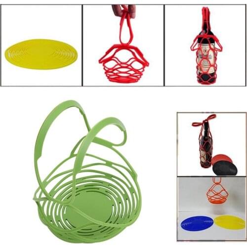 100pcs Wine Bottle Bag Portable Net Bag Wine Bottle Storage basket Household Multi-function Insulation Silicone Mat Organizer