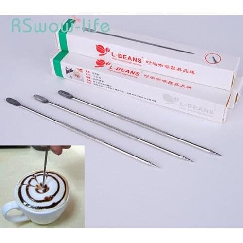 2 Pcs Coffee Utensils Stainless Steel Coffee Pull Flower Needle Carved Needles Pull Flower Supplies For Coffee Decoration Tool