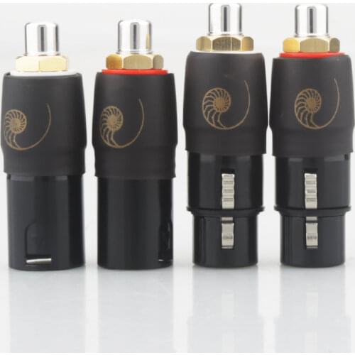 4pcs XLR to RCA Female Socket Adapter plated Red RCA plug for HIFI Audio connector XLR to RCA Female Male Plug ,Adapter