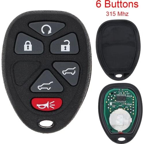 315MHz 6Buttons Remote Key Fob Kit for Cadillac Escalade/Chevrolet 2007-2014