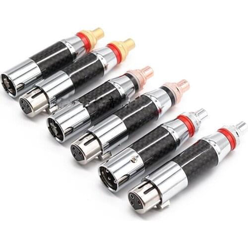 4x XLR Male Female to RCA FEMale Socket Adapter Gold Balanced Cable Plug Phono