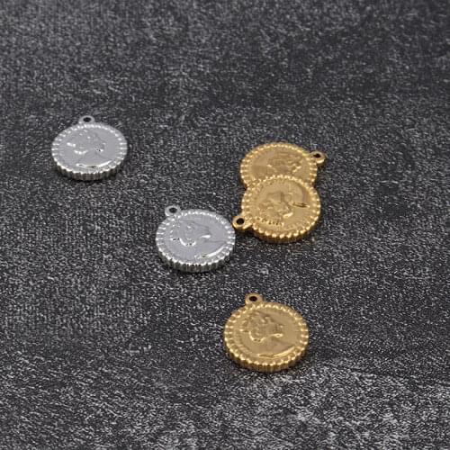5pcs/lot Stainless Steel Queen Charms Pendant DIY Necklace Jewelry Findings Bracelet Charm Making Handicraft Accessories