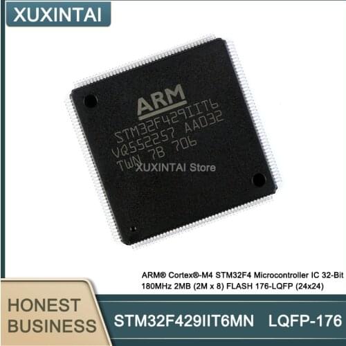 5Pcs/Lot STM32F429IIT6 ARM® Cortex®-M4 STM32F4 Microcontroller IC 32-Bit 180MHz 2MB (2M x 8) FLASH LQFP-176 (24x24)