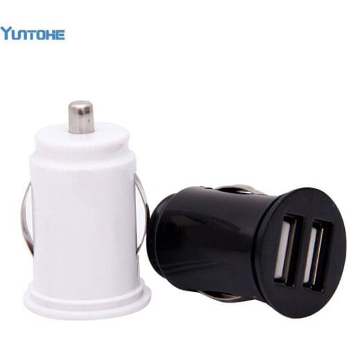 Mini Dual 2 Port Usb Car Charger Adapter For IPHONE 7 7plus 6S 6 5 4S 4 HTC Galaxy S7 S6 S5 S4 NOTE II 100pcs/lot