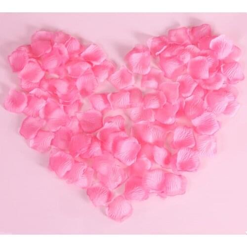 Free Shipping 500pcs/pack Dark Pink Artificial Rose Petals Non-woven Fake Flower Wedding Decoration Birthday Hand Flower