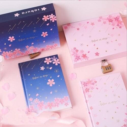 "Sakura Magic" Lock Box Diary Notebook Cute Journal Girls Stationery Gift