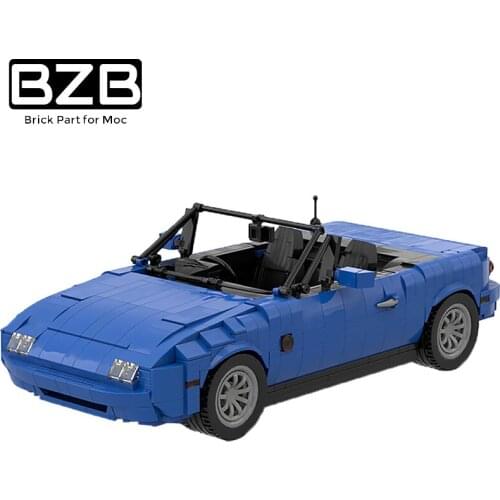 BZB MOC City Speed Super Racing MX-5 Sports Car High-tech Creative Car Building Block Model Kids Toys Boys DIY Brick Parts Gifts