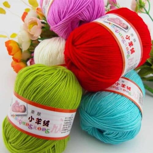 3pcs 50g/ball Hand-knitted Baby Hairline Pro-skin Cotton Wool Milk Cotton Woven Childrens Cotton Line Knitting Yarn Wool Yarn