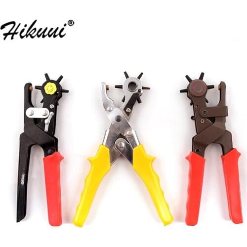 Leather Belt Hole Punch Hand Plier Eyelet Puncher Revolve DIY Watchband Strap Leather Craft Tools