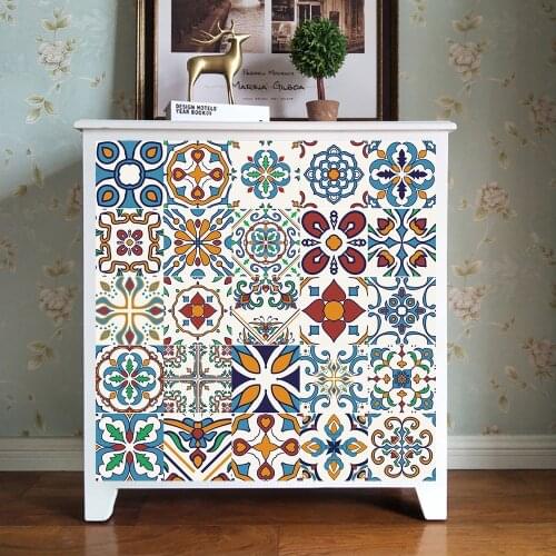 European classical Tile stickers party table deco protector cover Kitchen bathroom staircase deco wallpaper Waterproof sticker