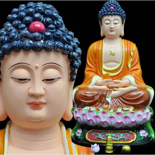 12 to 24 "hand painted Buddha Shakya Muni Buddha Buddha Amitabha Dehua ceramic ornaments