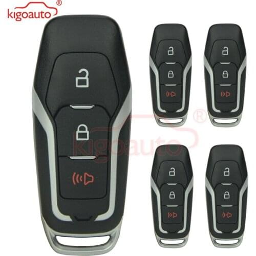 Kigoauto 5pcs smart remote key case 3 button M3N-A2C31243300 for Ford Explorer F-150 F-250 164-R8111 2015-2017 Key shell