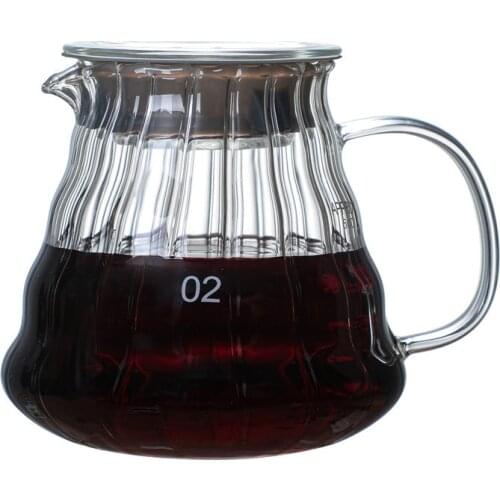 Striped Cloud Pot New Style 300ml/500ml/700ml High Temperature glass Coffee Pot Coffee Percolators Coffee Set Coffee Sharing Pot