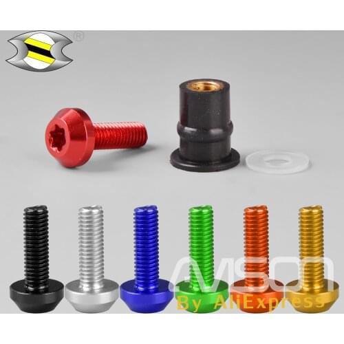 New Motorcycle Windscreen Windshield Screw Kit Nuts Bolt Washer Motorbike Automobiles Fairing Bolts Mounting Nut