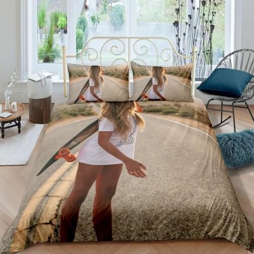 3D Duvet Cover Sets Bedding Set Comforter Covers Pillow Covers Twin Single Double Size Golden Hair Beauty Custom Bedding Sets