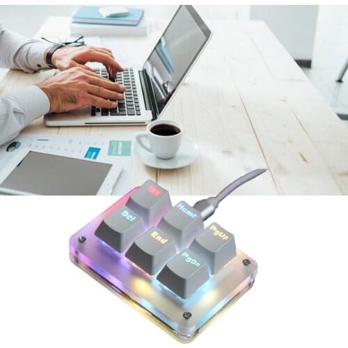 Macro function Mechanical Keyboard RGB Backlight 6 key Self setting Custom Keycap with software Programing Keypad