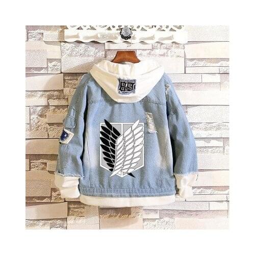 My Hero Academia Shoto Todoroki Cosplay Costumes Attack on Titan Fate Blue Denim Jacket Hoodie